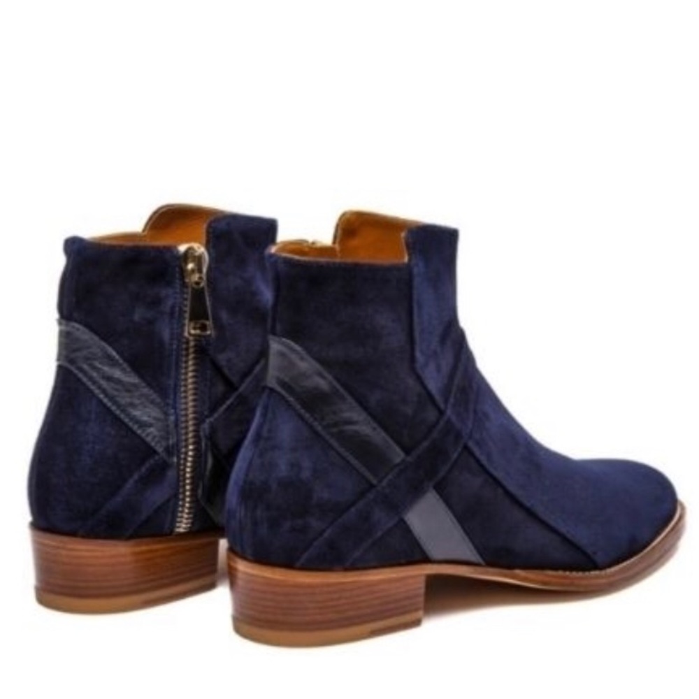Grand Voyage Navy Suede, Bowie Mid Zip Boots.